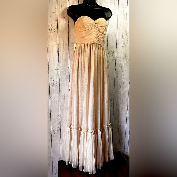 BHLDN Va Et Vien | Stunning Full Length Strapless Tulle Dress - Picture 2 of 16